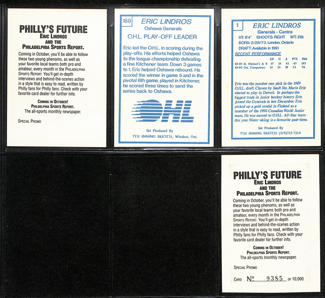 Lot of 7 Philadelphia Flyers Complete Team Sets Plus Lindros Cards 189215