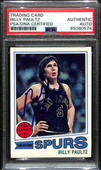 Billy paultz Signed 1977 Topps Card #103 San Antonio Spurs PSA/DNA 185099