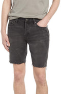 AllSaints Switch Raw Hem Denim Shorts in Washed Black, Size 36