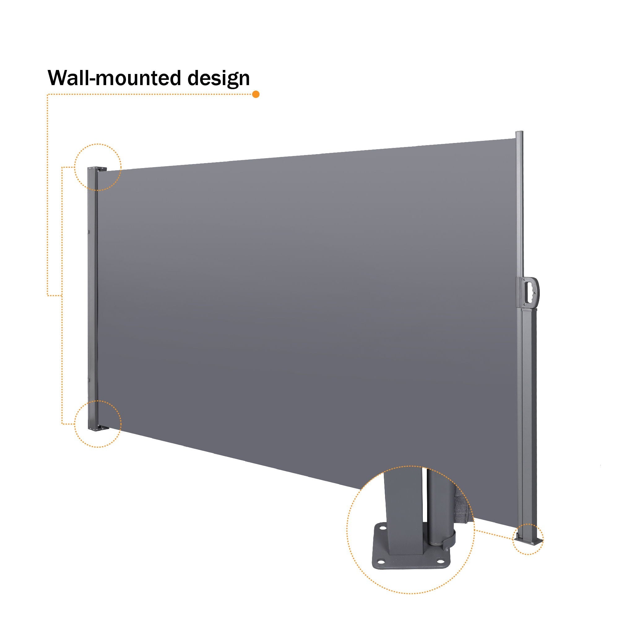 Retractable Side Screen Awning, Uv Resistant