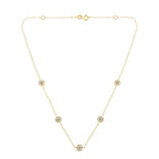 Yellow Color Plated Sterling Silver Diamond Station Necklace (1/2 cttw, K-L Color, I2-I3 Clarity)