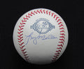Larry Milbourne Signed/Auto Yankees 100th OML Baseball MAB 187086