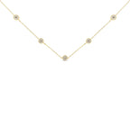 Yellow Color Plated Sterling Silver Diamond Station Necklace (1/2 cttw, K-L Color, I2-I3 Clarity)