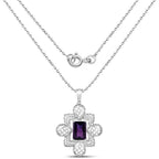 7.80 Carat Genuine Amethyst .925 Sterling Silver Pendant