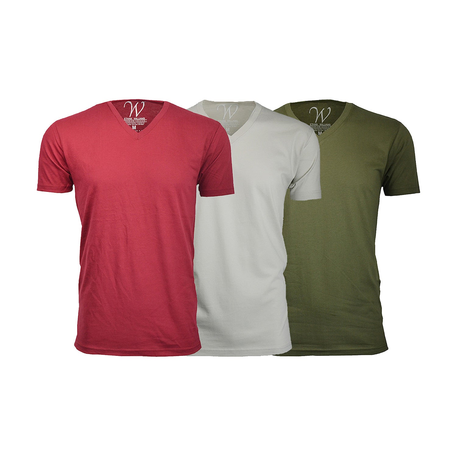Ultra Soft Sueded V-Neck // Burgundy + Military Green + Sand // Pack of 3