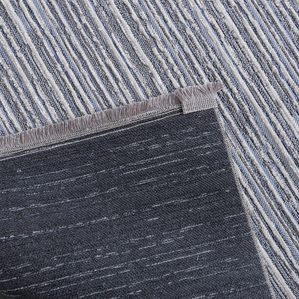 Chenille Woven Rug // Blue