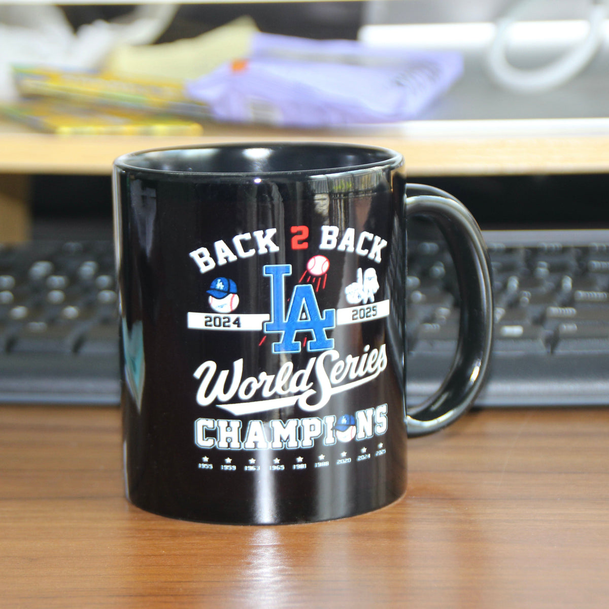 Los Angeles Dodgers Back-to-Back Champions Mug – World Series Ceramic Coffee Cup, Fan Collectible Gift