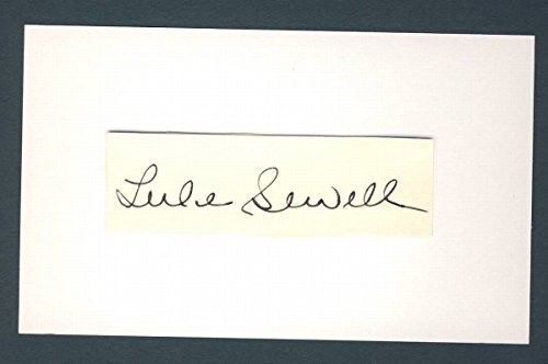 Luke Sewell Browns Indians Signed/Autograph Cut 3x5 Index Card PASS 124319