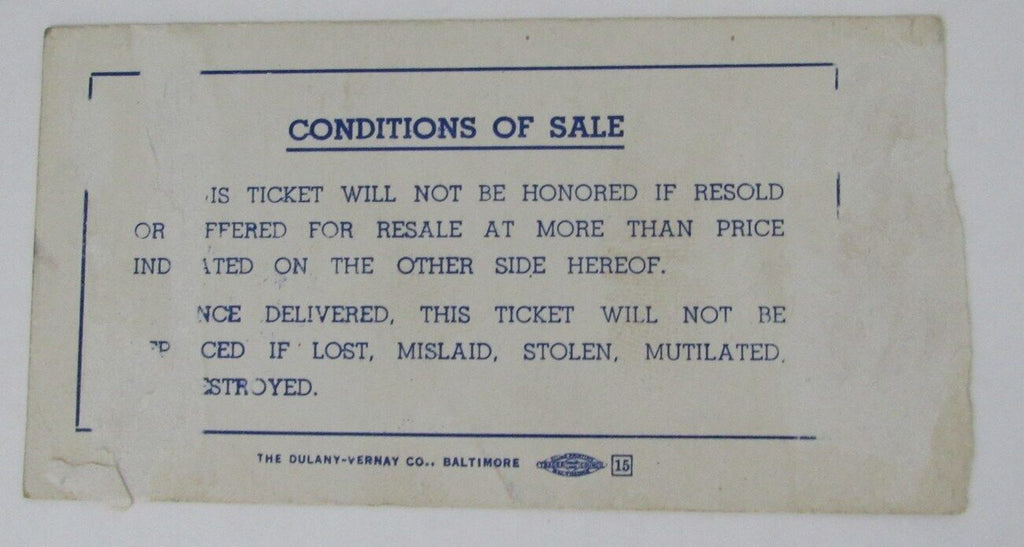 1955 Duke vs. Navy College Football Game Ticket Stub at Memorial Stadium