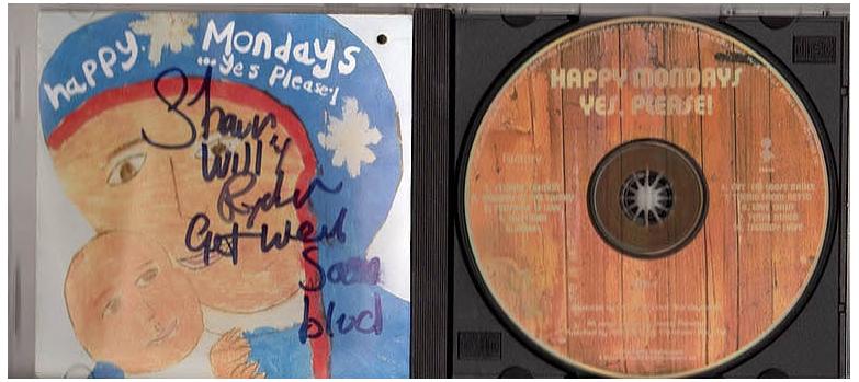 Happy Mondays Signed Autographed YES Please CD Cover & CD
