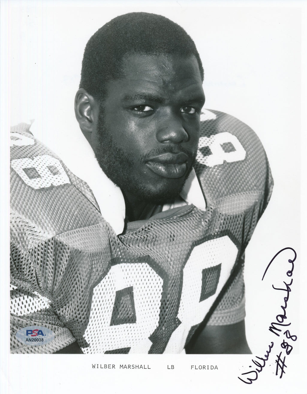 Wilber Marshall Signed/Auto 8x10 Photo University of Florida PSA/DNA 188166