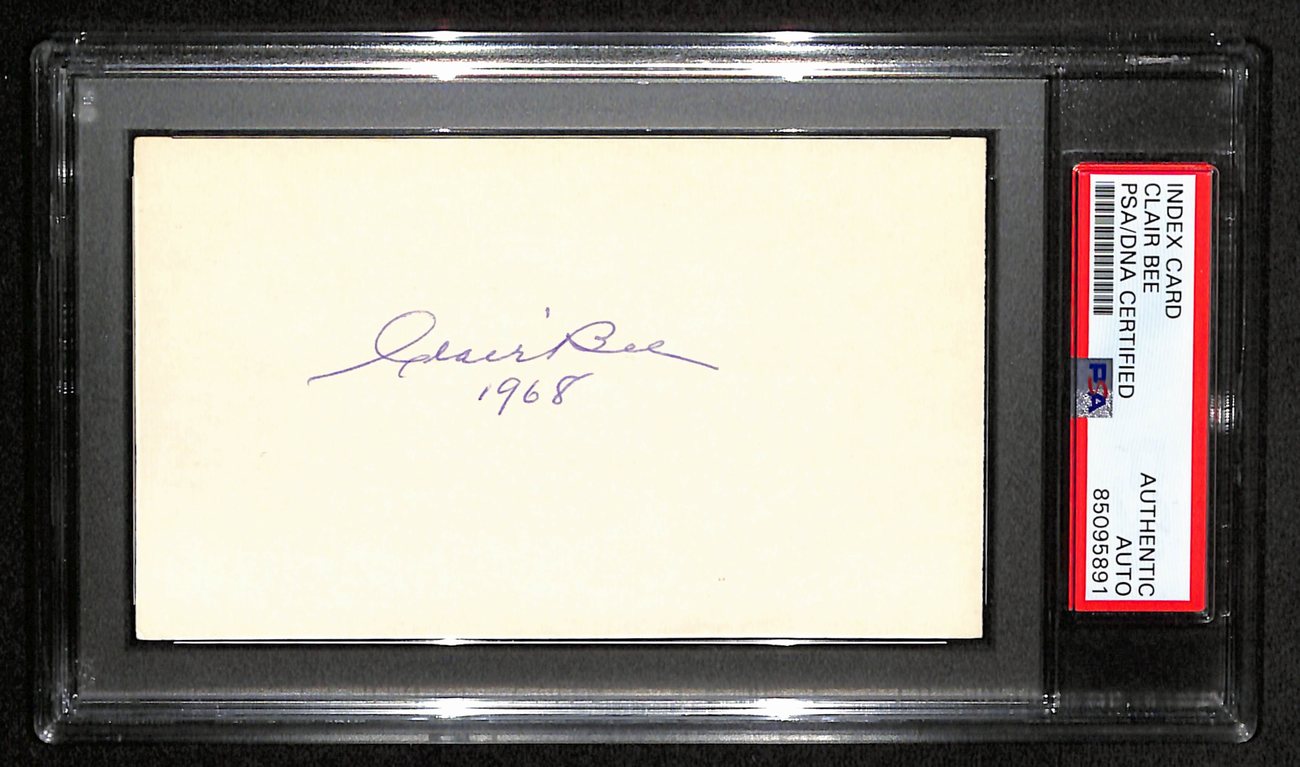 Clair Bee HOF Signed 3x5 Index Card Baltimore Bullets Coach PSA/DNA 185476