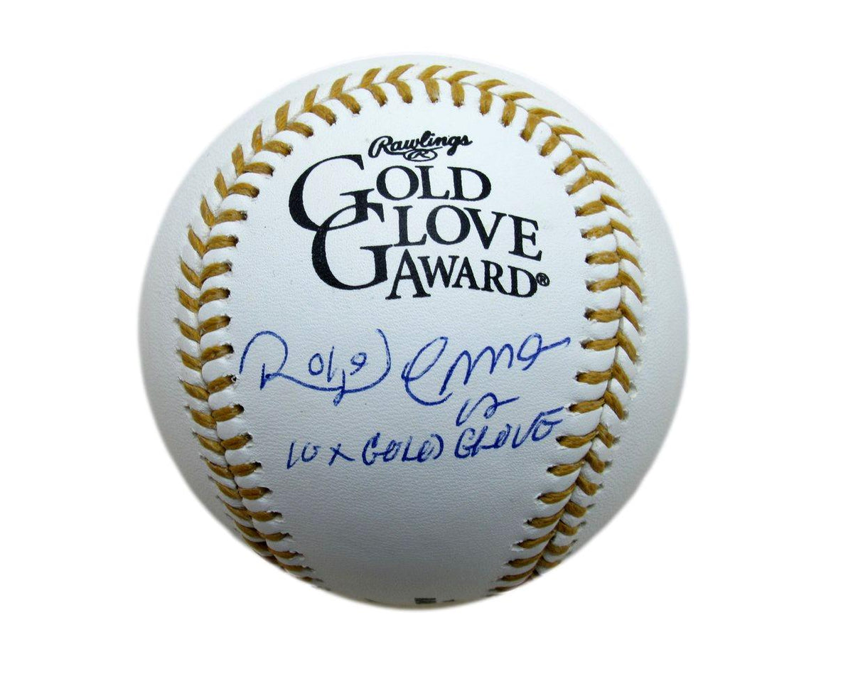 Roberto Alomar Autographed/Inscr Gold Glove Award Baseball Blue Jays JSA 187616