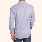 Diamond Patterned Button Up Shirt // Light Blue