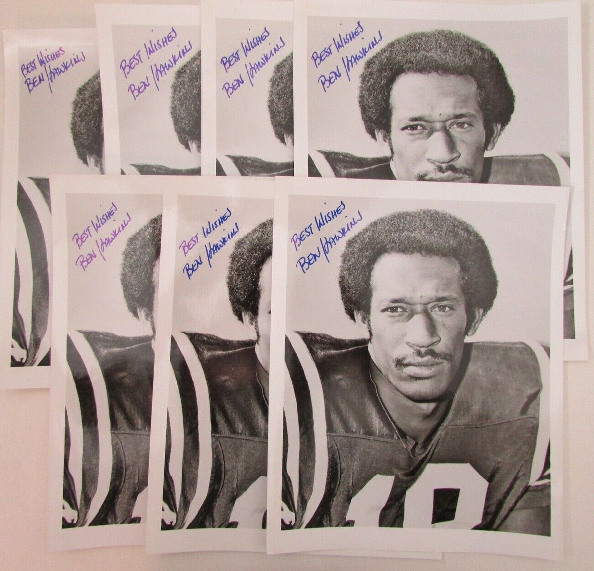 Lot of 7 Ben Hawkins Philadelphia Eagles d.2017 Signed 8x10 B/W Photo 157590