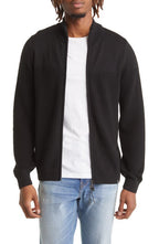 Brax Jake Zip-Up Sweater Jacket in Black  Size 52