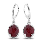 6.90 Carat Dyed Ruby .925 Sterling Silver Earrings