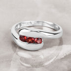 0.74 Carat Genuine Garnet .925 Sterling Silver Ring
