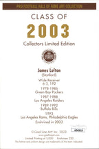 James Lofton HOF Autographed Goal Line Art GLAC Postcard Packers JSA