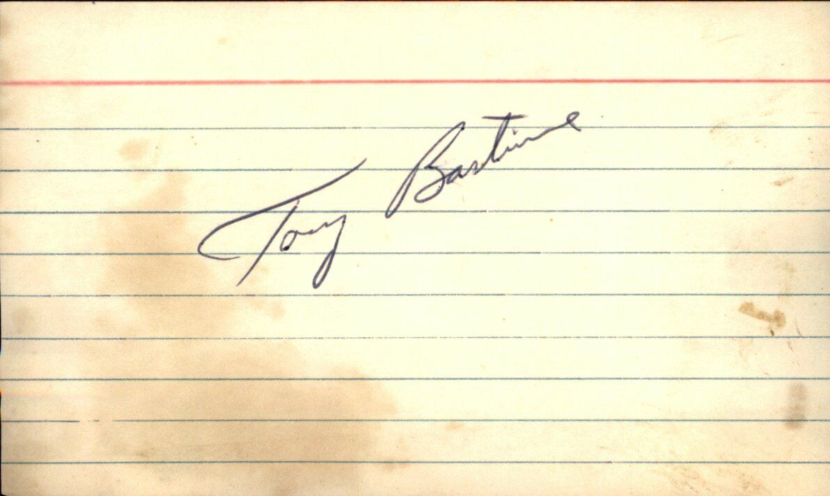 Tony Bartirome Pittsburgh Pirates d.2018 Signed/Auto  3x5 Index Card 162628