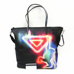 Prada // Tessuto Stampato + Leather Neon Monkey Miami Art-Deco Tote // Black + Multi // Pre-Owned