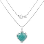 9.79 Carat Genuine Amazonite & Tanzanite .925 Sterling Silver Pendant