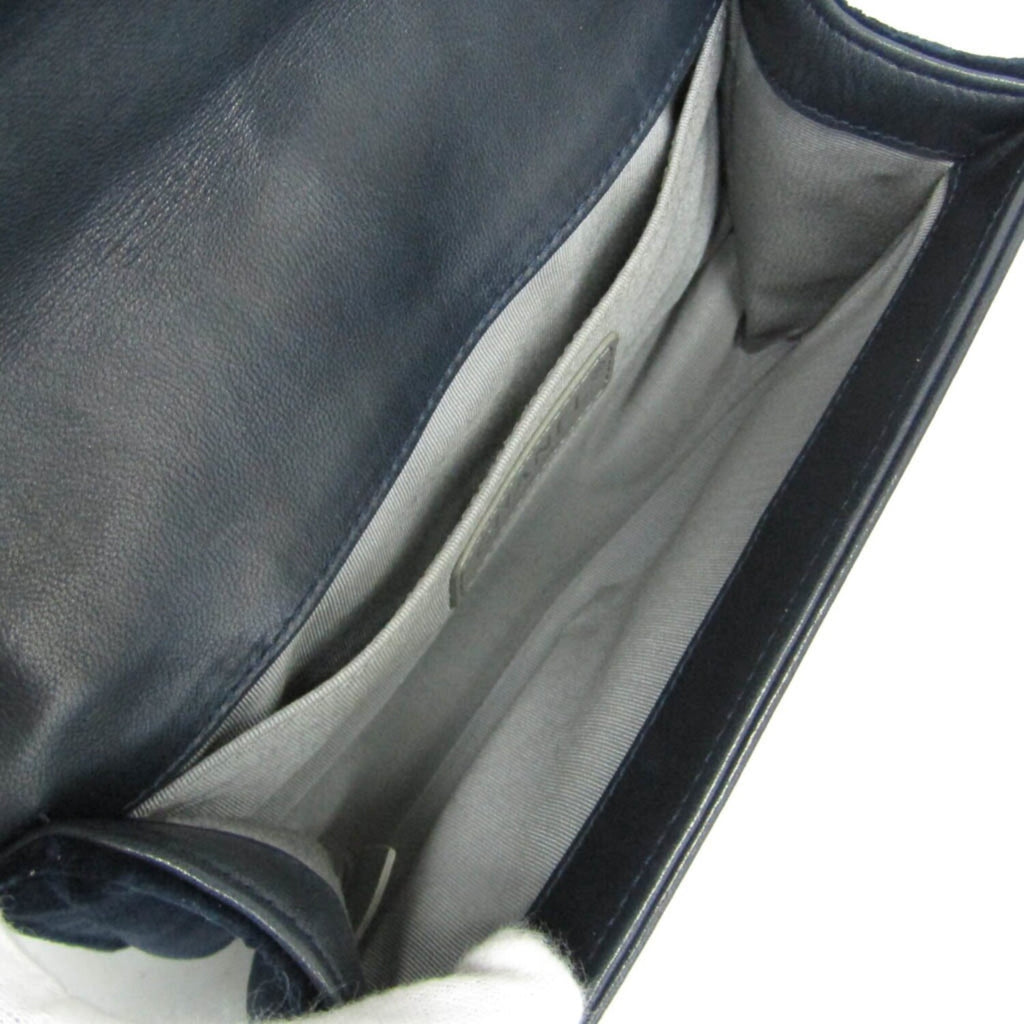 Chanel // Quilted Velvet Boy Flap Bag // Navy Blue // Pre-Owned