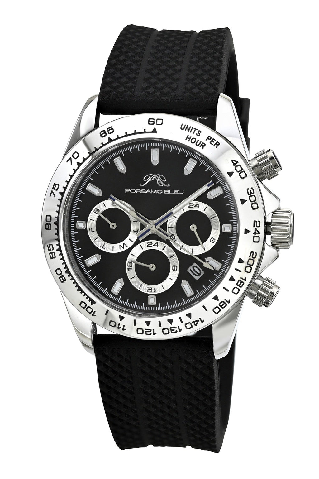 Preston Sport Silicone Silver Tone & Black Men's Watch 1037APRR