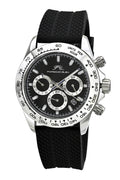 Preston Sport Silicone Silver Tone & Black Men's Watch 1037APRR