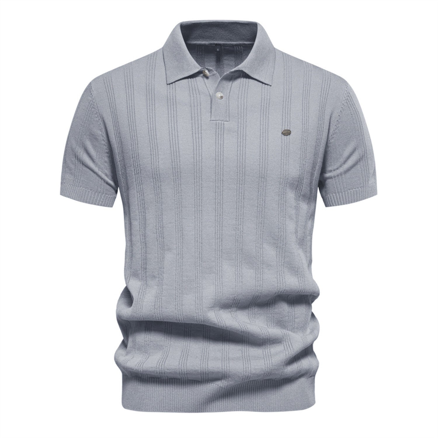 Knit Polo Shirt // Grey