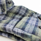 Jake Long Sleeve Checkered Pocket Collar Button-Up Shirt // Green