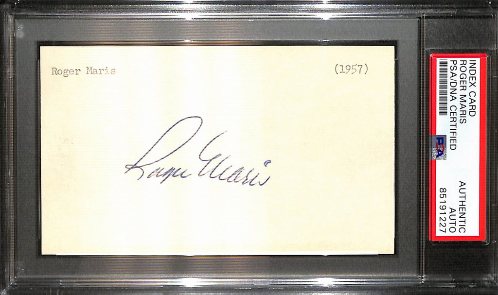 Roger Maris Signed/Auto 3x5 Index Card New York Yankees PSA/DNA 187227
