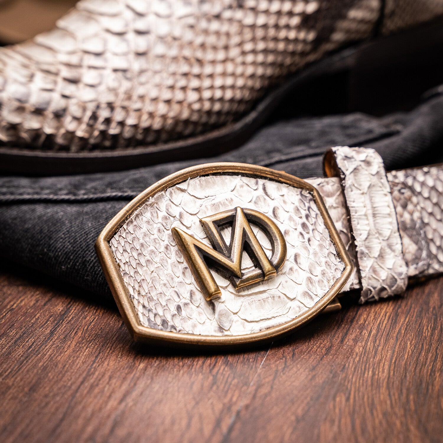 Western Collection Kansas // Python Leather Cowboy Boot // Natural