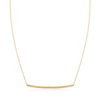 14k Yellow Gold Thin Textured Bar Necklace