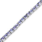 4.34 Carat Genuine Tanzanite .925 Sterling Silver Bracelet