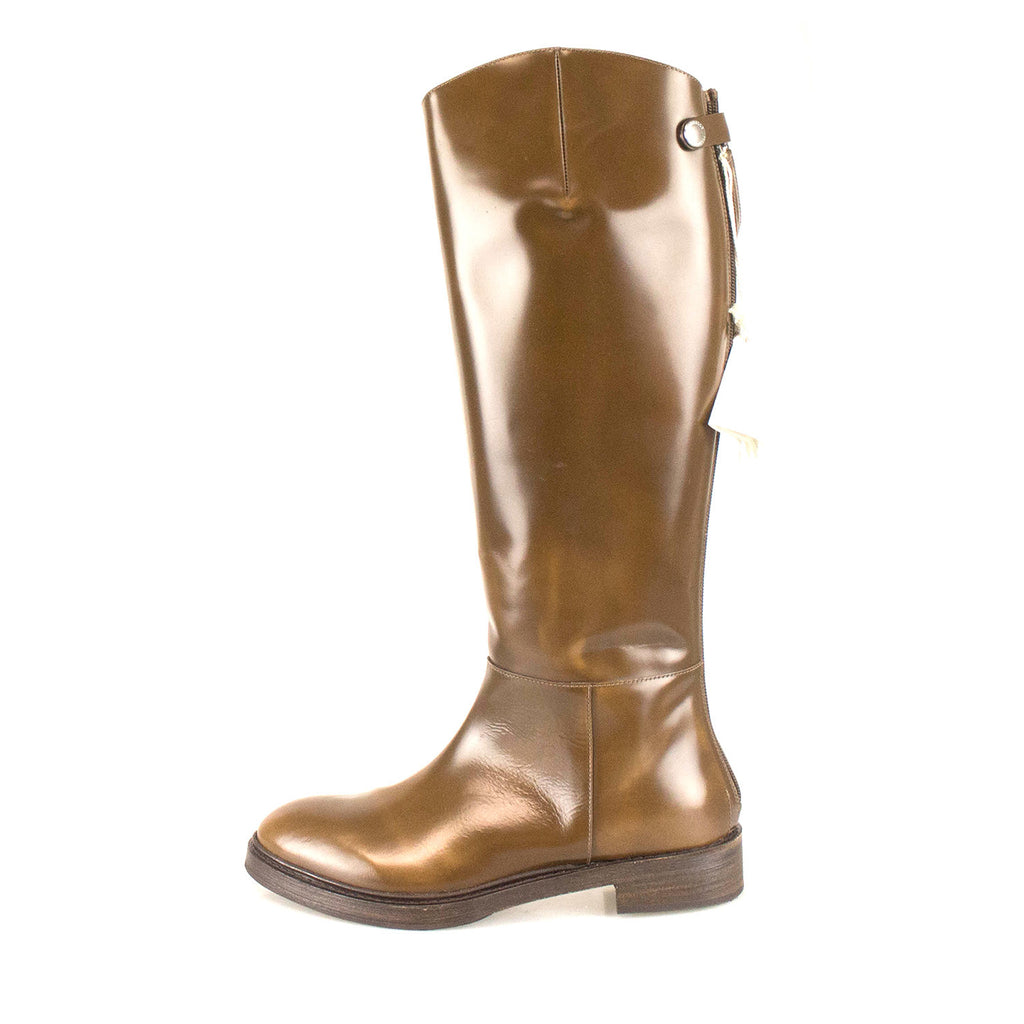 Women's Leather Knee-High Boots // Brown