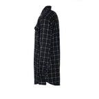 Windowpane 2-Pocket Long-Sleeve Flannel Shirt // Navy + White