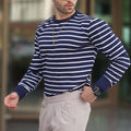 Striped Crewneck Sweater // Navy