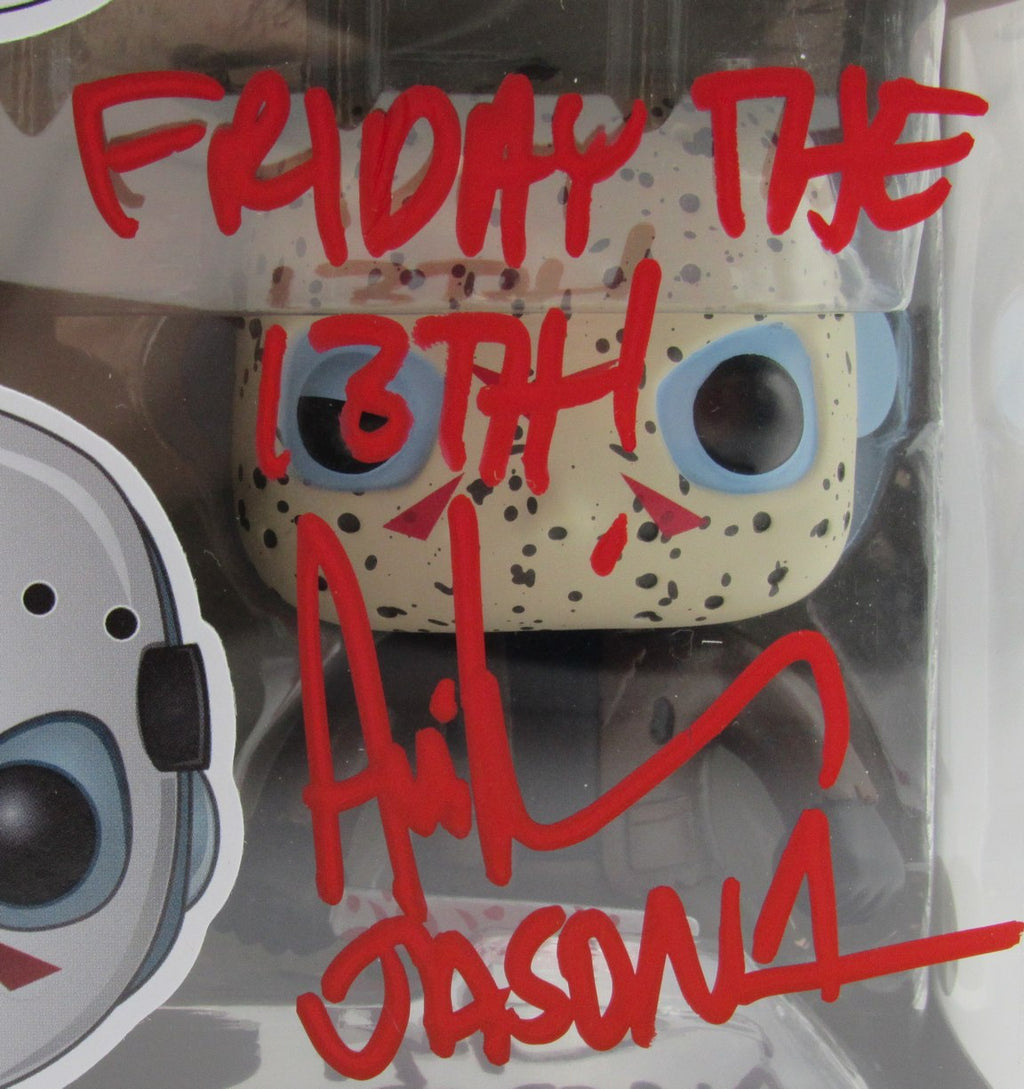 Ari Lehman Signed/Insc Funko Pop! #01 "Friday the 13th" Signed in Red JSA 190714
