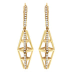 14K Yellow Gold 5/8 Cttw Diamond Geometrical Pillar Drop and Dangle Earrings (G-H Color, SI1-SI2 Clarity)
