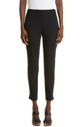 St. John Collection Ponte Knit Slim Ankle Pants in Caviar, Size 8
