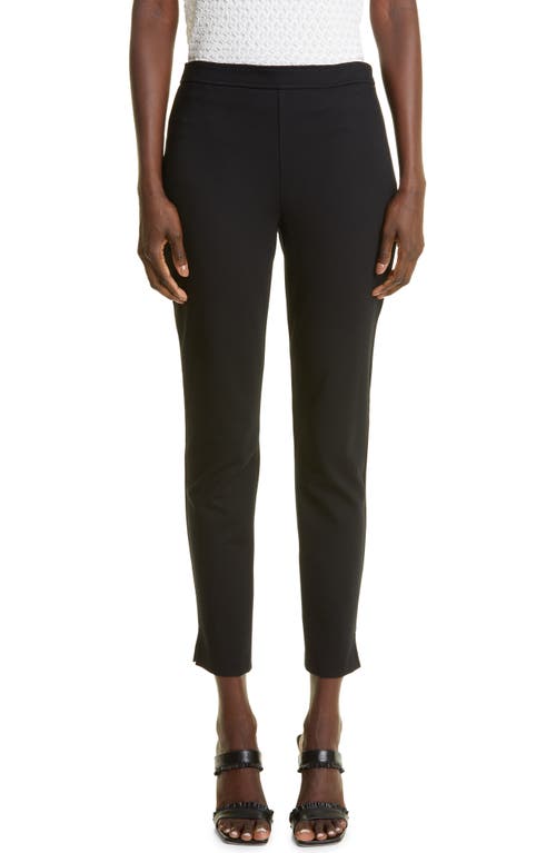 St. John Collection Ponte Knit Slim Ankle Pants in Caviar, Size 8