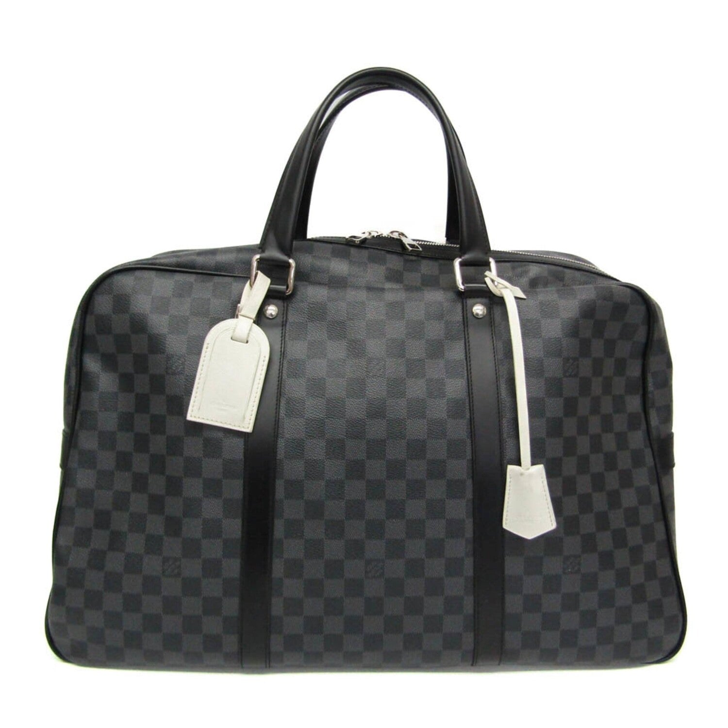 Louis Vuitton // Damier-Coated Canvas + Leather Keepall Boston Bag // Damier Graphite // Pre-Owned