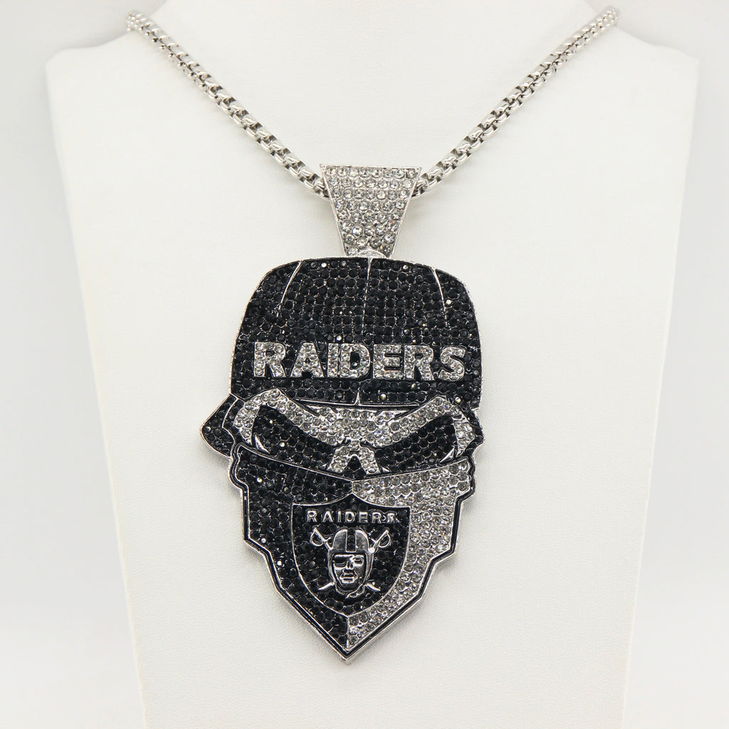 Newest Sports Team Logo Bandit Skull  Pendant Necklace – Iced Out Hip Hop Jewelry for True Fans