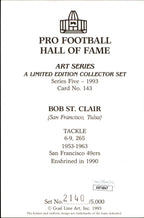 Bob St. Clair HOF Autographed Goal Line Art GLAC Postcard 49ers JSA