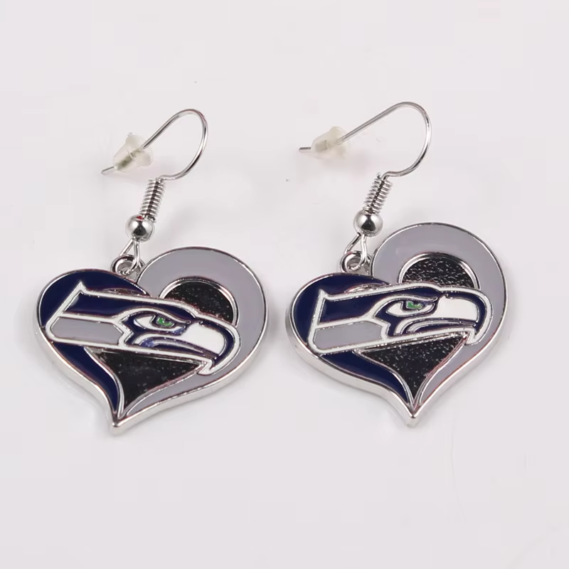Football Team Logo Heart Earrings –  Game Day Accessories & Gift for Sports Fan