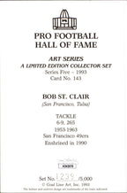 Bob St. Clair HOF Autographed Goal Line Art GLAC Postcard 49ers JSA