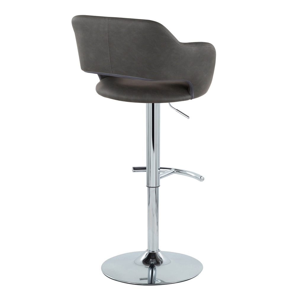Margarite - Contemporary Ajustable Barstool With Swivel (Set of 2)