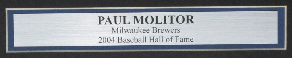 Paul Molitor HOF Autographed 16x20 Photo Milwaukee Brewers Framed JSA