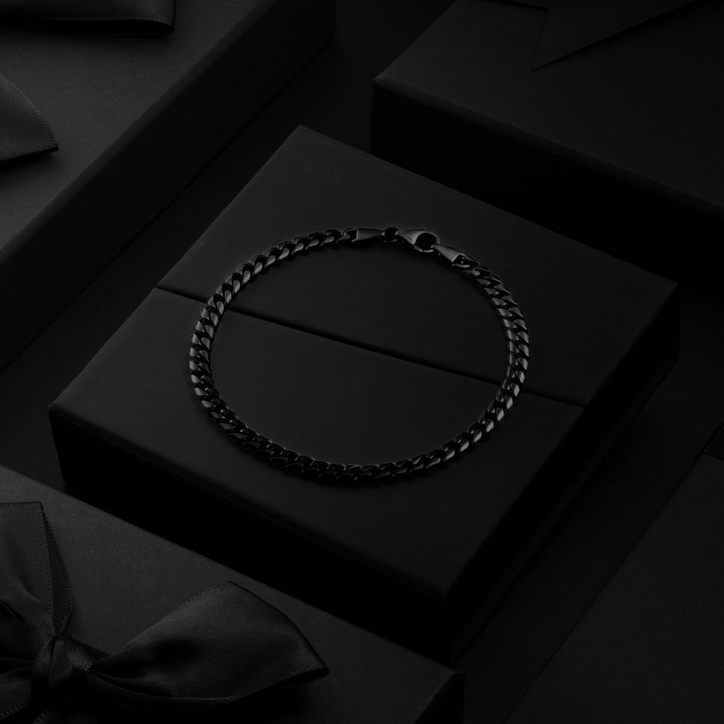 Cuban Chain Bracelet, 5MM - Stealth